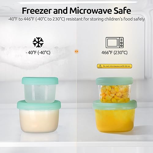 Miniatura 4 de U-Taste Contenedores de almacenamiento pequeños de 3 oz y 6 onzas caja de silicona líquida de grado alimenticio con tapa hermética, apta para