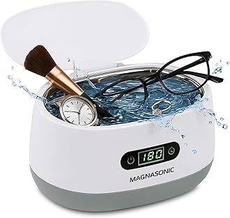 Magnasonic Ultrasonic Cleaner - 20oz Tank Ultrasonic Jewelry Cleaner & Ultrasonic Retainer Cleaner, Digital Timer, 5 Cleaning Modes for Glasses, Rings, Dentures, Tools, Aligners (UC22)