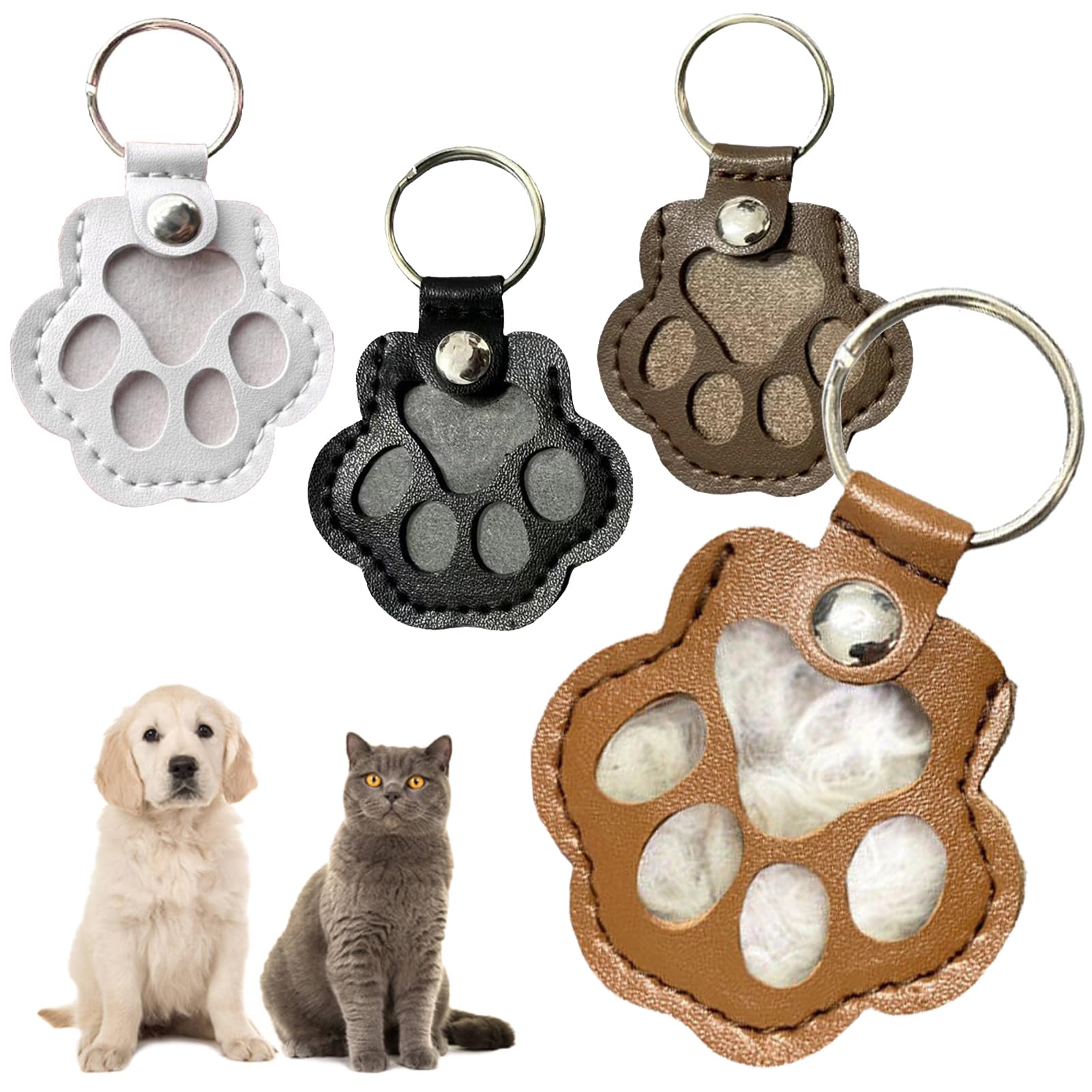 [DanYun] 4個セット 犬の毛 キーホルダー ペット 遺毛 ケース 猫の毛…