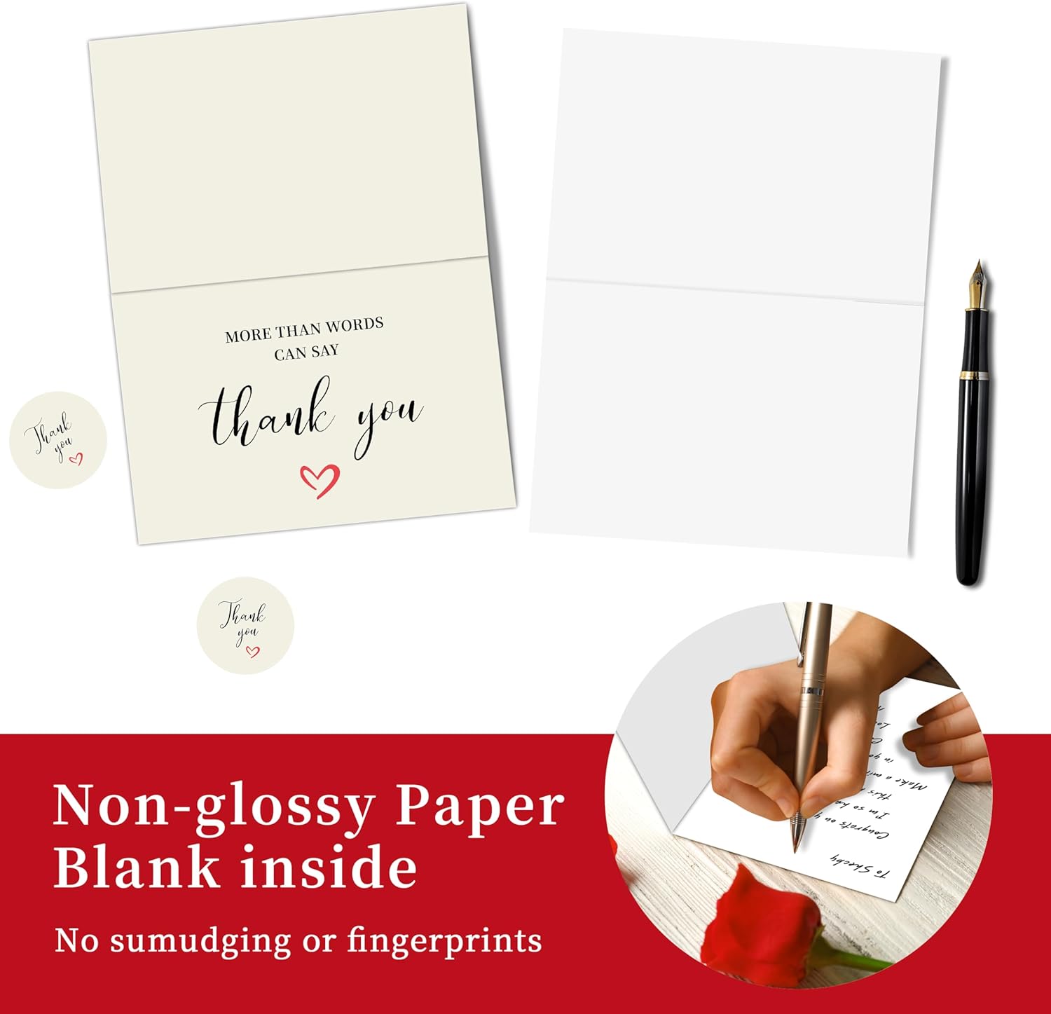 GOLDPEI 30-pack Thank You Cards Bulk with Envelopes and Matching Stickers, 4x5.8 Inches, Blank Thank You Notes for Baby & Bridal Shower, Weddings, Business & Graduations, Yellow - Image 4