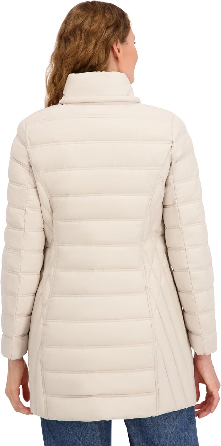 Nautica Women's Stretch Puffer Jacket- Faux Fur Lined Hood Wind & Water-resistant Winter Coat - Image 7
