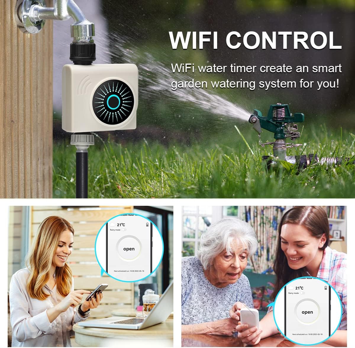 WiFi Water Timer Smart Irrigation Sprinkler Timer with WiFi Hub Smart ...
