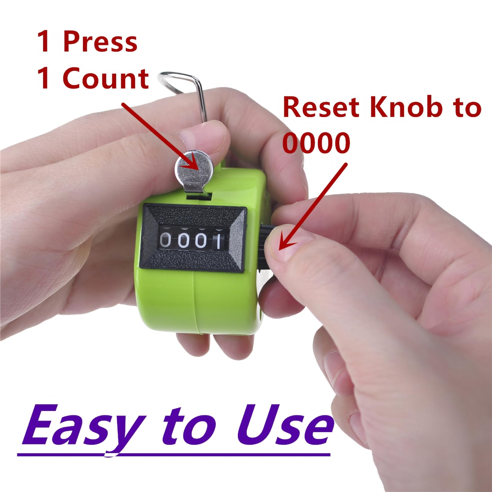 GOGO 1 Pezzi Contatore Manuale, Contatore Contacolpi in Plastica Portatile a 4 Cifre,Tally Counter per Golf/Allenatore/Scuola/Eventi/Contare/Sport