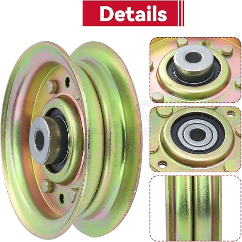 Miniatura 7 de GELASKA Paquete de 2 poleas 173437 que reemplazan a Craftsman 131494 Polea tensora 165888, Husqvarna 532173438, 532173437, 532165888, 597025001,