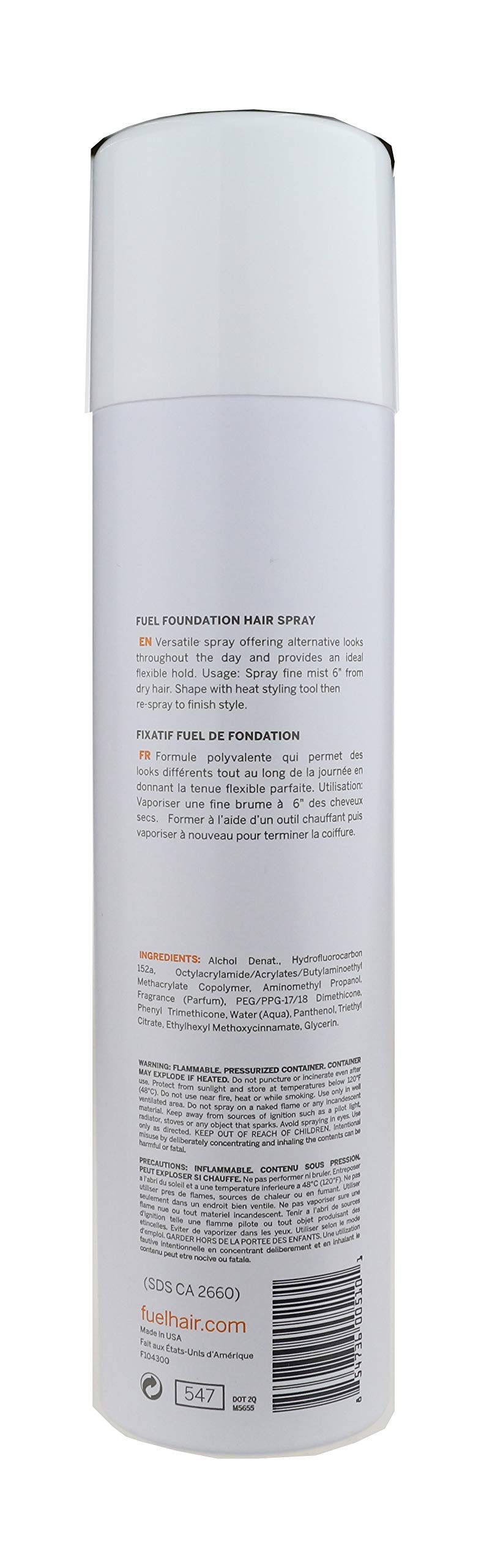 Fuel Foundation Working Hair Spray, 10 Ounce Flexible, Thermal & UV Protectant, Supports Creative Hairstyles, Brushable Hold