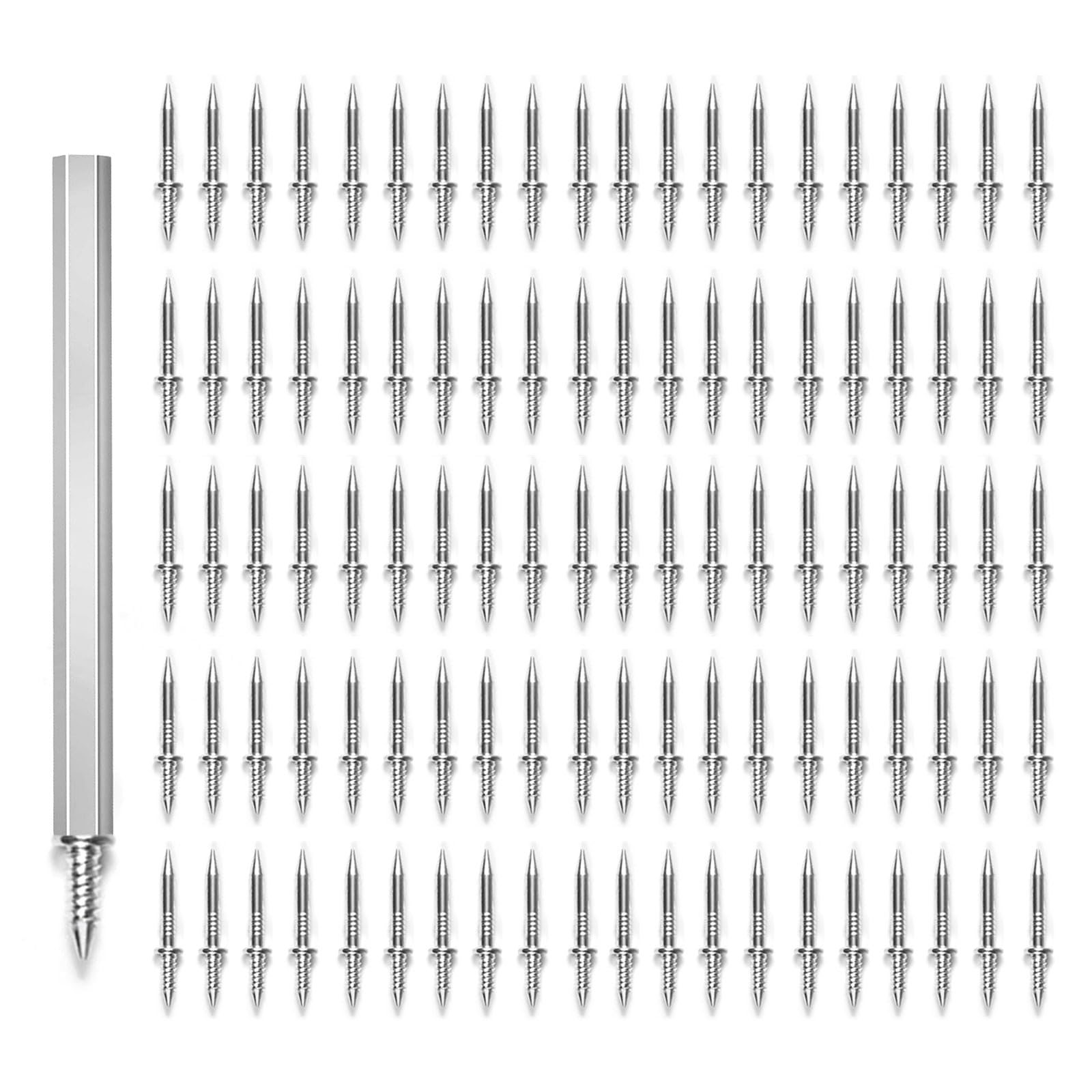 100 pcs Double Head Skirting Thread Seamless Nail,Double-Headed Nails,Hidden Nails for Veneer,Skirting Line Special Hidden Nails Flat Head Furniture Nails for Furniture Sofa Headboards