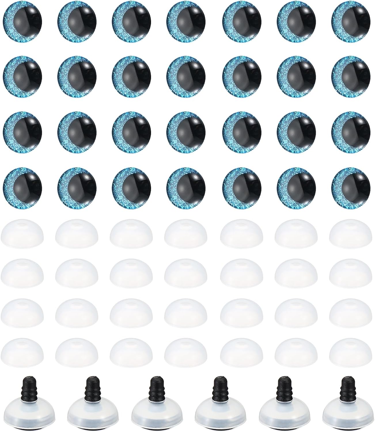 PATIKIL 14mm Flash Safety Eyes 34Set Plastic Glitter Safety Eyes with Blue