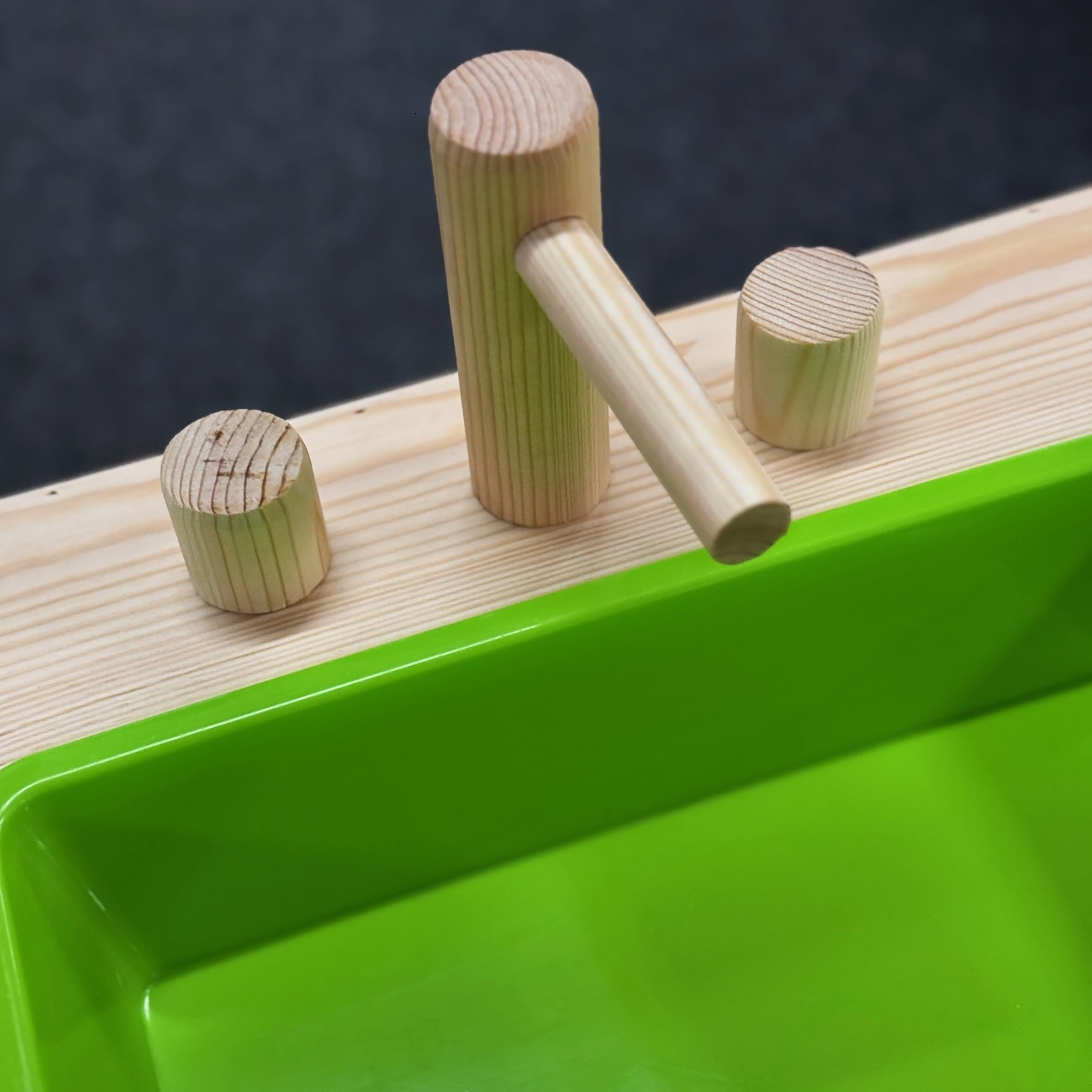 Giocattolo da cucina in legno per bambini – 72 cm – Cucina giochi con lavabo e piani cottura – Giardino per bambini cucina sabbia giardino cucina giocattolo per esterni