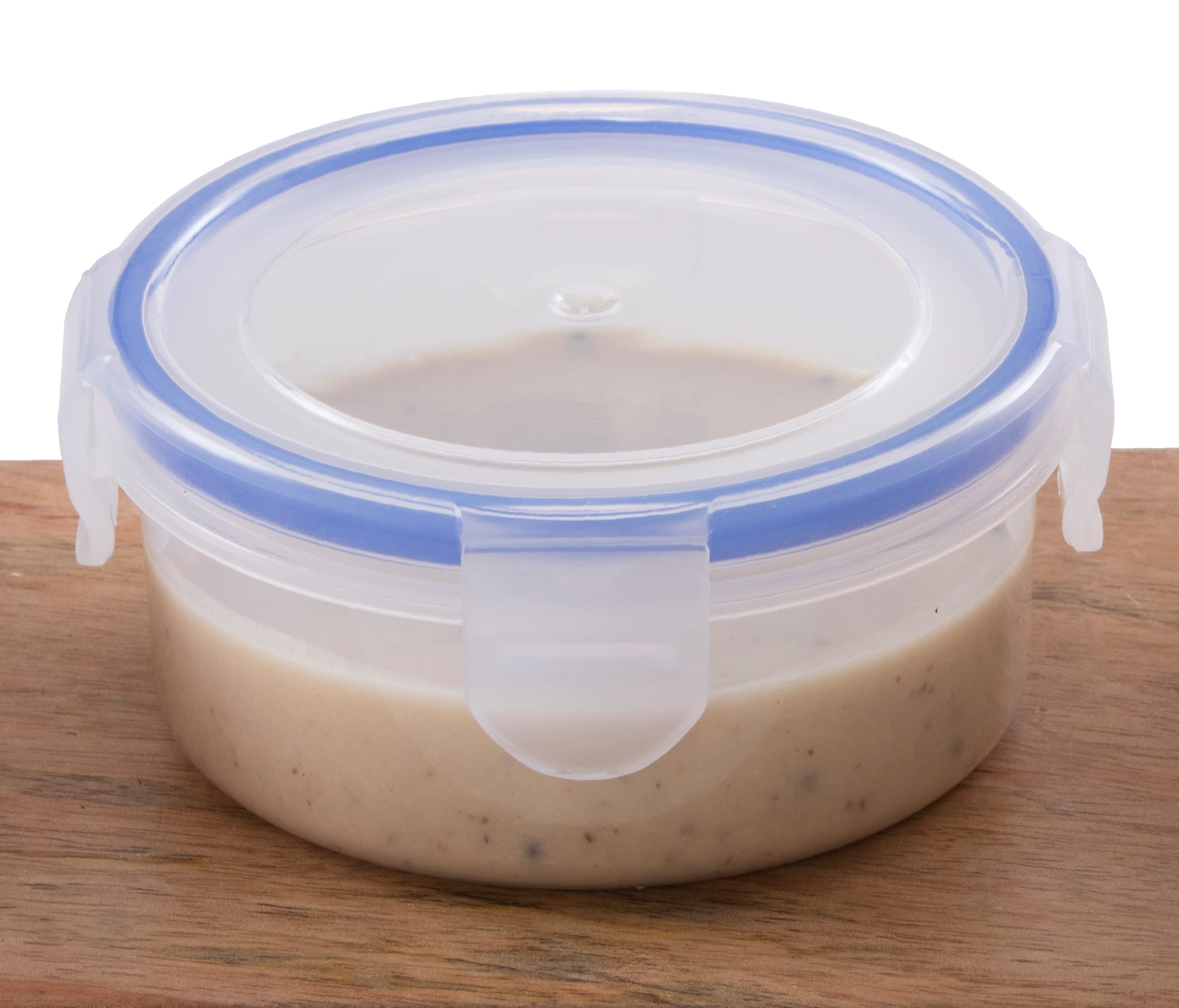 VarmoraClampit Container | Organised Kitchen | Stackable | Durable | For Pulses, Tiffin Box , Cereals, Snacks Set of 3| 230ml |Transparent