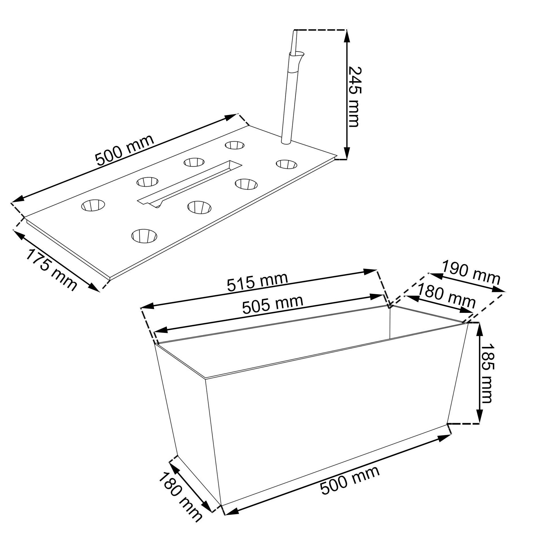 Prosper Plast DRTC500-7529U 51.4 x 19.3 x 18.5 cm Rato Case Flowerpot
