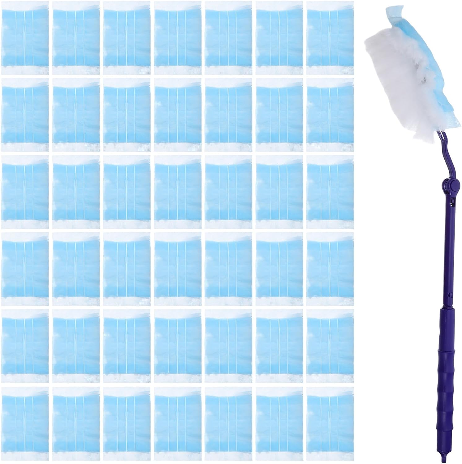 Disposable Plastic Electrostatic for Cleaning Duster 41pcs Refills, Multi-Surface Dusting Pads Made of Fiber Reduces Ceiling Fans and Furniture Bedrooms and Offices