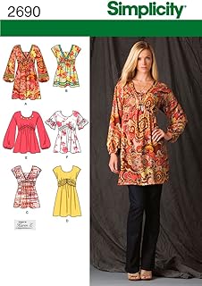 Simplicity Sewing Pattern 2690 Misses tops and Dresses, H5 (6-8-10-12-14) - Buy now