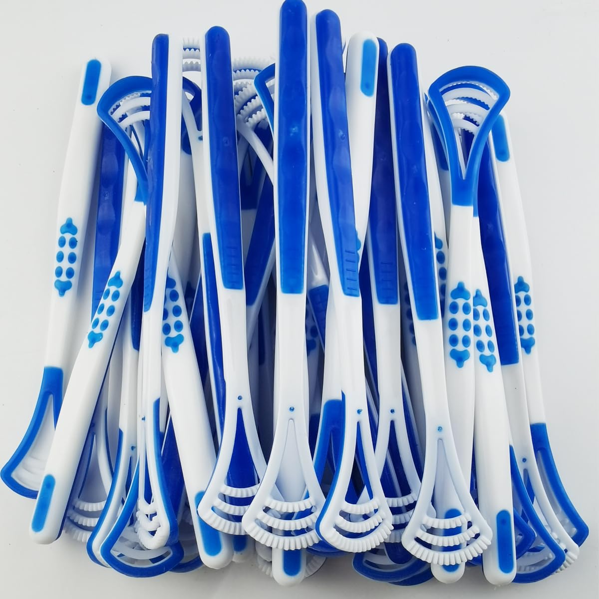 GXXMEI Zungenschaber für Erwachsene, Zungenschaber, blauer Zungenreiniger, Mundpflege, Schaber-Set, Kunststoff-Zungenbürste zur Reduzierung von Mundgeruch, für Erwachsene und Kinder, gesunde