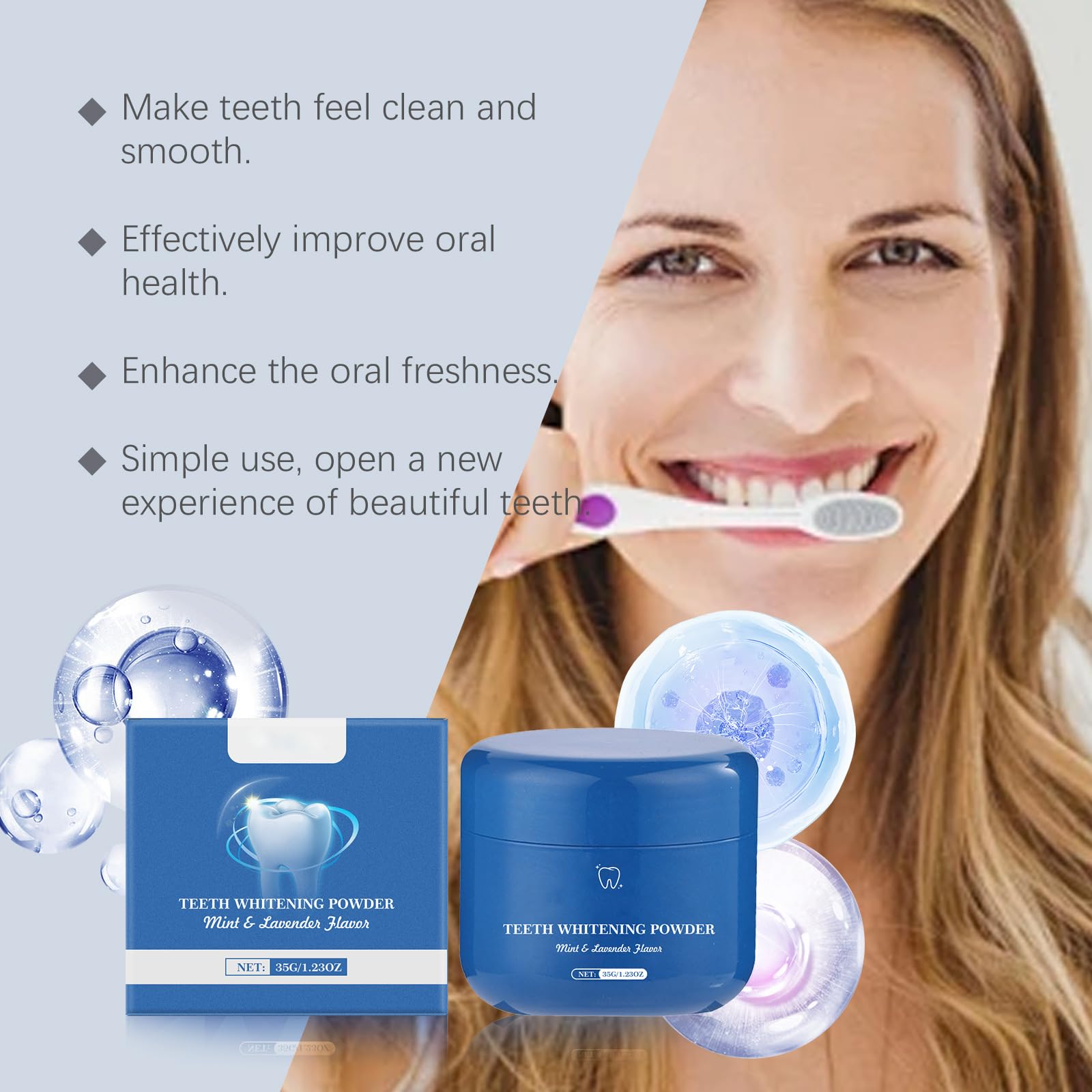 Parly Brightening Deluxe Remineralizing Tooth Powder, Nano Hydroxyapatite Whitening Powder, Gentle Smiles Dental Care Dust, Nano Mineral Tooth Powder, Safe toothpaste Nursing powder (7Stück)