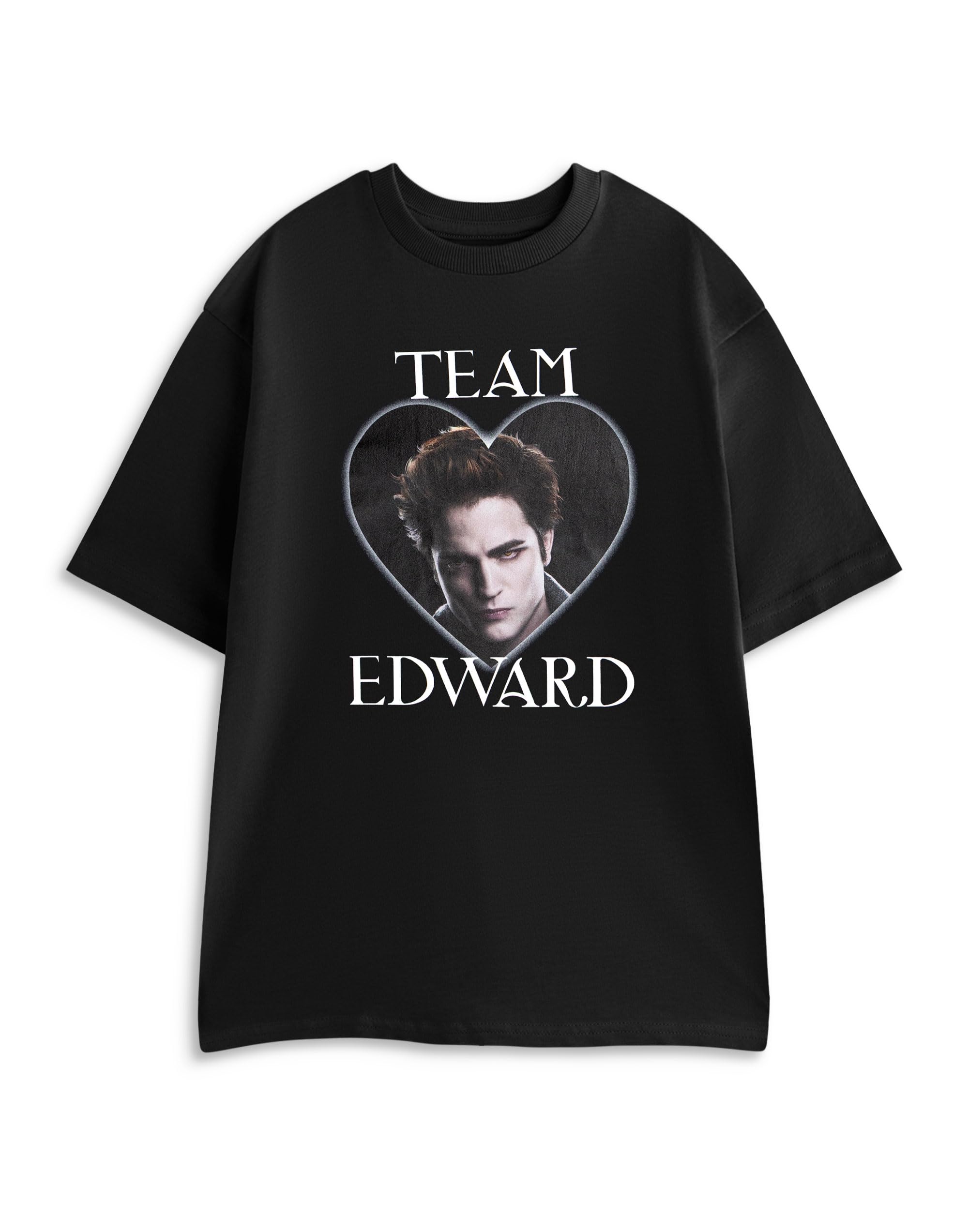 Vanilla Underground Twilight Team Edward Black Short Sleeve Graphic Tee | Women's Classic T-Shirt for Fandom Support | Casual Wear for Fans | Twilight Saga Movie Merchandise - X-Large