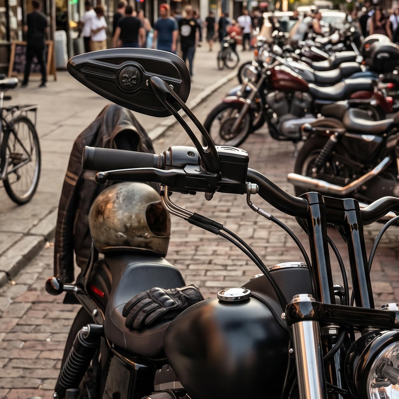 Luocute Lusterka Wsteczne Motocykla Typu Teardrop do Dyna Electra Glide