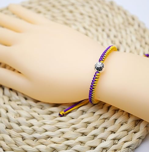 Miniatura 8 de MANYC Basketball Bracelets Adjustable for Boys, Girls, and Adults Handmade Gifts for Basketball Players (Green white 2PCS)