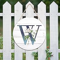 Vista 135 de Welcome Sign for Wall Initial Letter C Blue Round Wood Signs Monogram White Floral Wood Plaque Fresh Flowers 12in Mid Century Home Wall Decor for