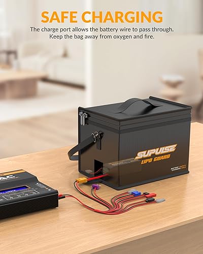 Miniatura 7 de SUPULSE Lipo Bolsa de batería ignífuga a prueba de explosiones Bolsa de gran capacidad para cargar batería y bolsa de protección de almacenamiento