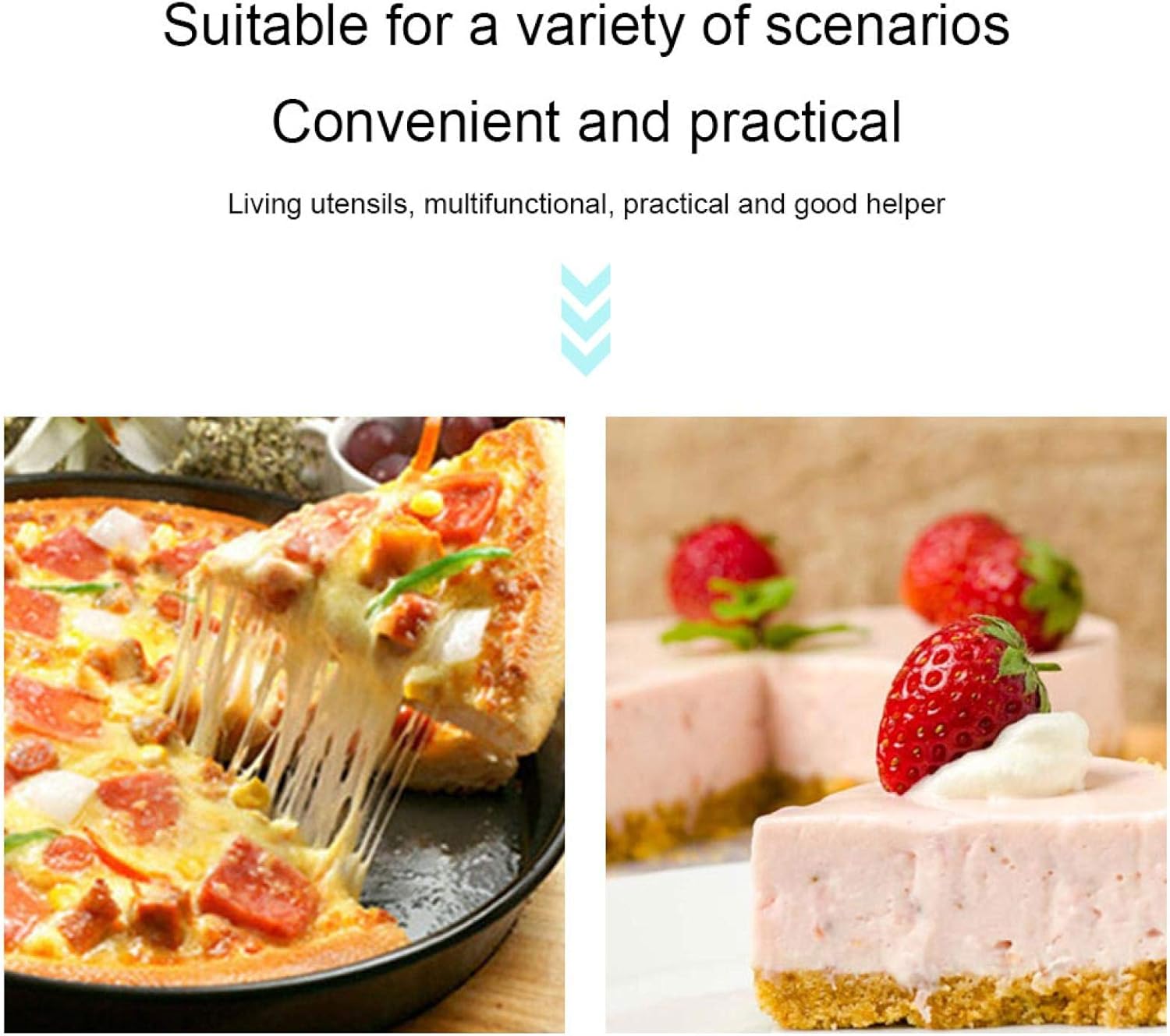 Pizza Shovel Stainless Steel Pizza Shovel Cutter Kitchen Accessories Cake Pastry Spatula Home Baking Tools Non-Stick Pizza Cutter with Handle