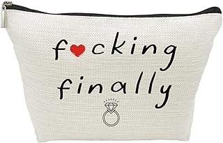 Funny Engagement Gift for Her, Bride, Bride to Be, Newly Engaged, Bridal Shower Gifts for Her, Makeup Bag Cosmetic Travel Accessories Bag Toiletry Case Gifts for Women, Bachelorette Party Gifts