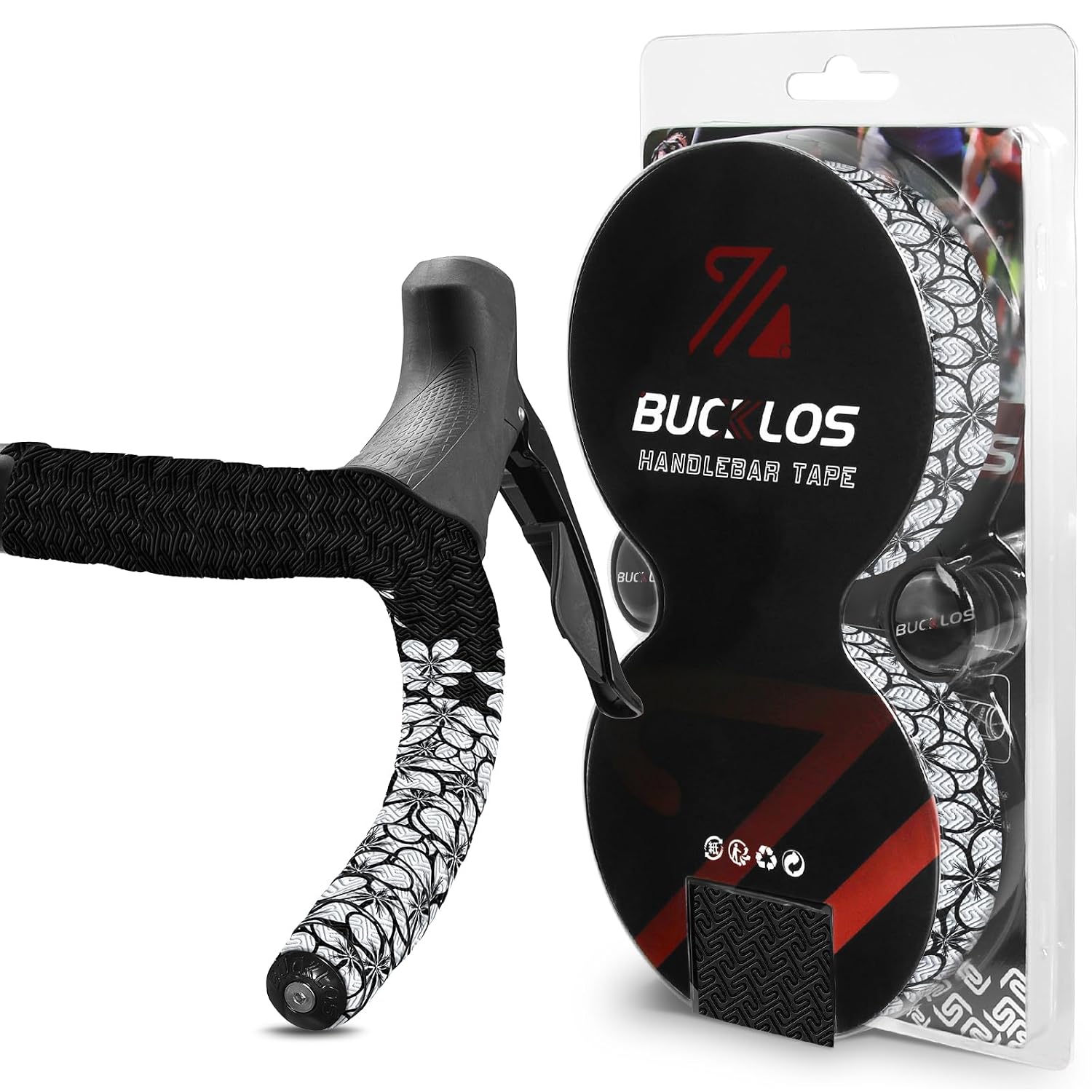 BUCKLOS Bike Handlebar Tape for Road Bike Comfortable Bicycle Handlebar Tape EVA Bike Bar Tape Grip 2 Rolls Bicycle Drop Bar Wraps Black