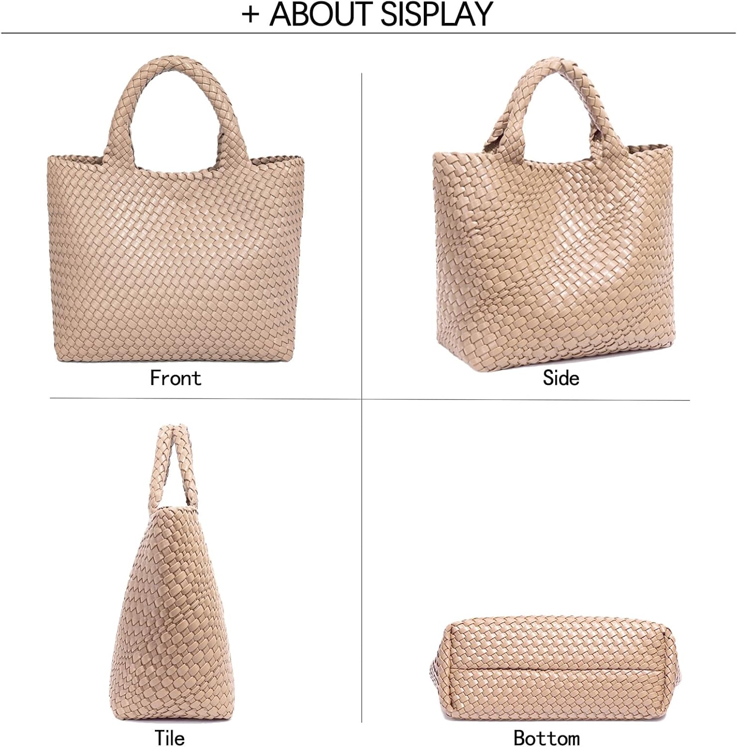 JINMANXUE Fashion Woven Bag Shopper Bag Travel Handbags and Purses Women Tote Bag Large Capacity Shoulder Bags