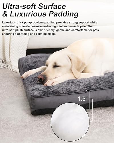 Miniatura 10 de EMSLX Cama lavable para jaula para perros, tapete esponjoso para dormir para perros grandes, medianos y pequeños, almohadilla antideslizante para