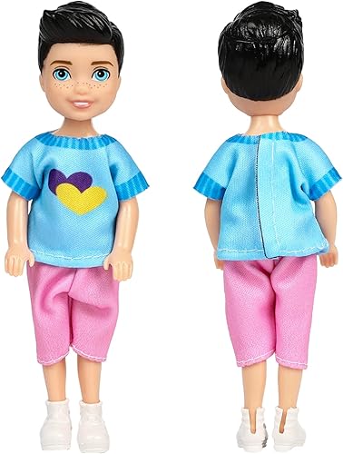 Vista 17 de ONEST 10 juegos de mini muñecas de 5 pulgadas con ropa de muñeca, trajes de fiesta para niños, accesorios para muñecas