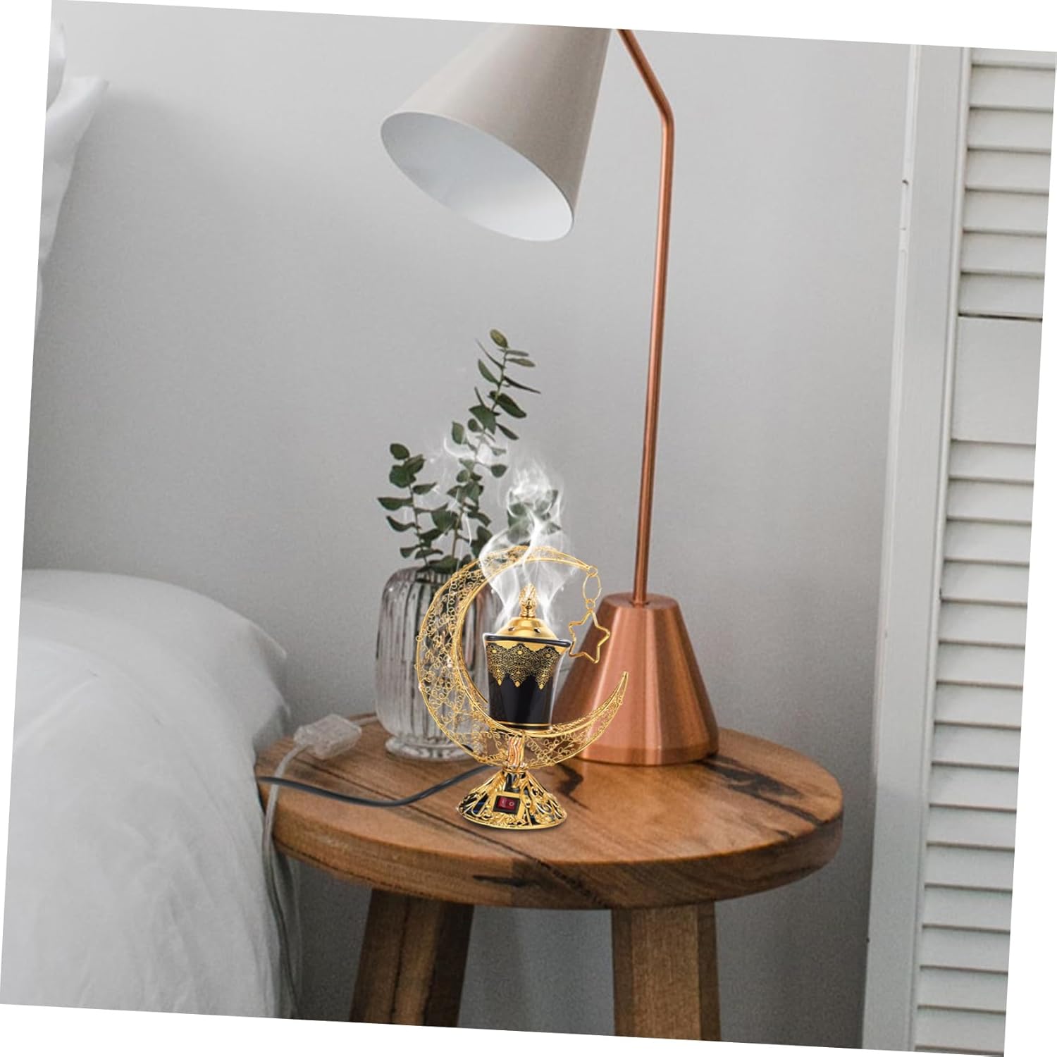 Plug in Aroma Burner Heat Resistant Ceramic Incense Holder with Arabic Design for Indoor Relaxation Easy Operation Multi Functional Censer for Sandalwood and Incense