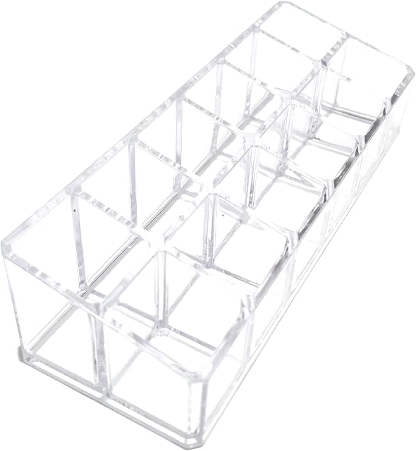 Acrylic Bathroom Organiser, Makeup Storage Box, , Practical Dressing Clear Table Organiser, Nail Polish, Lipstick, Jewelry, BPA-free Plastic , Cosmetics Lipsticks Make Up Holder (17x6x4)