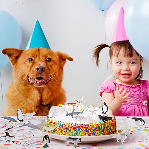 Miniatura 5 de Figuras de animales polares pequeños, 26 piezas realistas de pingüino polar con sello de oso polar, animales de invierno para cumpleaños educativos