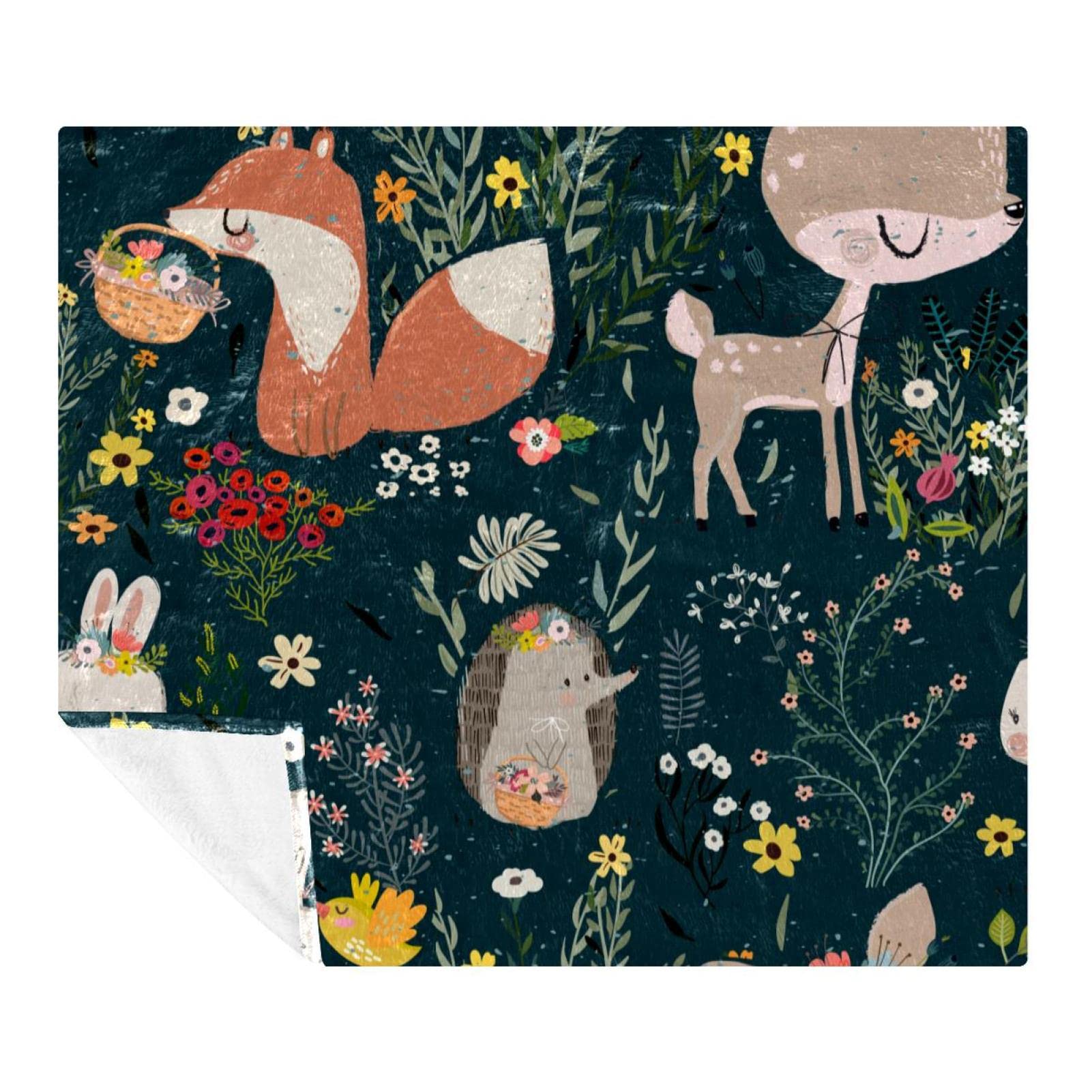 Couverture hérisson et animaux contre le froid plaid doux 150x130
