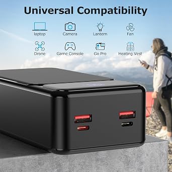 Portable Charger, 50000mAh Power Bank22.5W Fast Charging External Battery Pack, USB-C USB-A, LED Display, 4-Port Simultaneous Charging, Powerbank for iPhone 17/16/15/14 Series, Samsung, Android