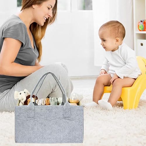 Miniatura 7 de Dorcy Paquete de 2 bolsas organizadoras de pañales para bebé, almacenamiento portátil de pañales con divisores, cestas de almacenamiento plegables