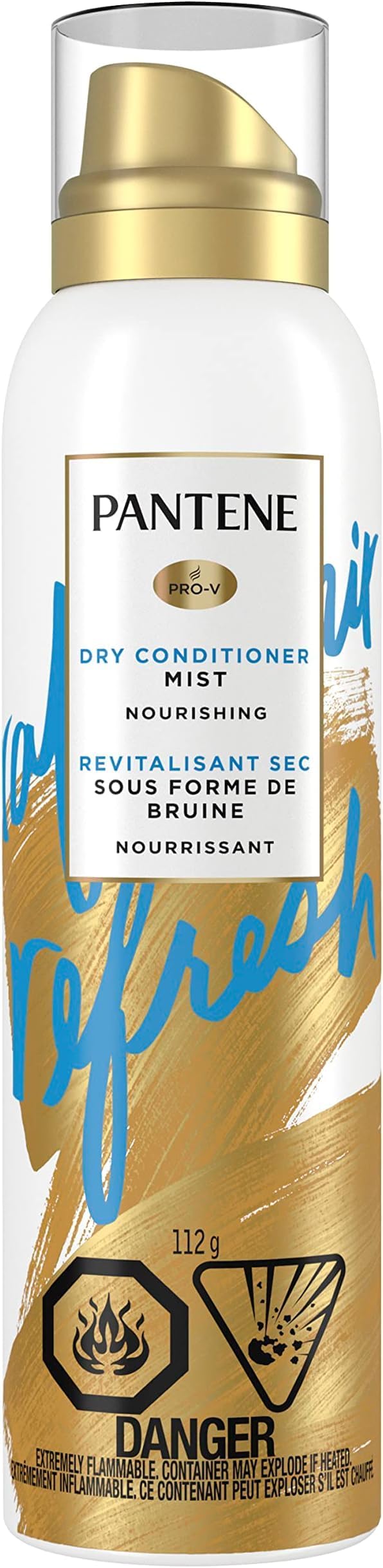 Dry Conditioner Mist Spray for Hair, 3.9oz, Blue - Instant Hydration and Frizz Control with Vitamin B5, Safe for Color Treated Hair, Pro-V Refresh