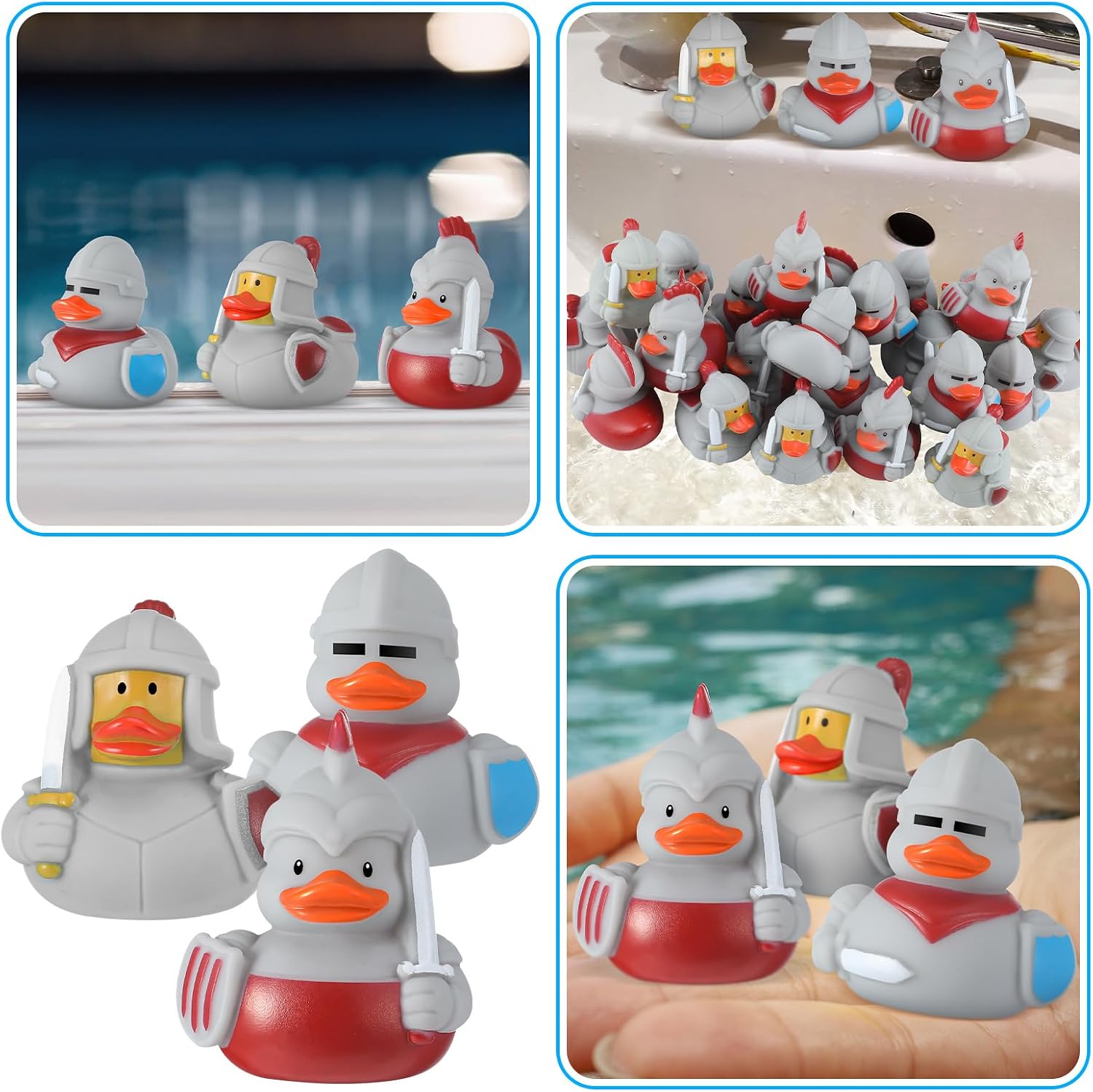 Sotiff 36 Pcs Medieval Rubber Duckies Knight Character Funny Military Rubber Ducks for Carnival Birthday Theme Decor Supplies