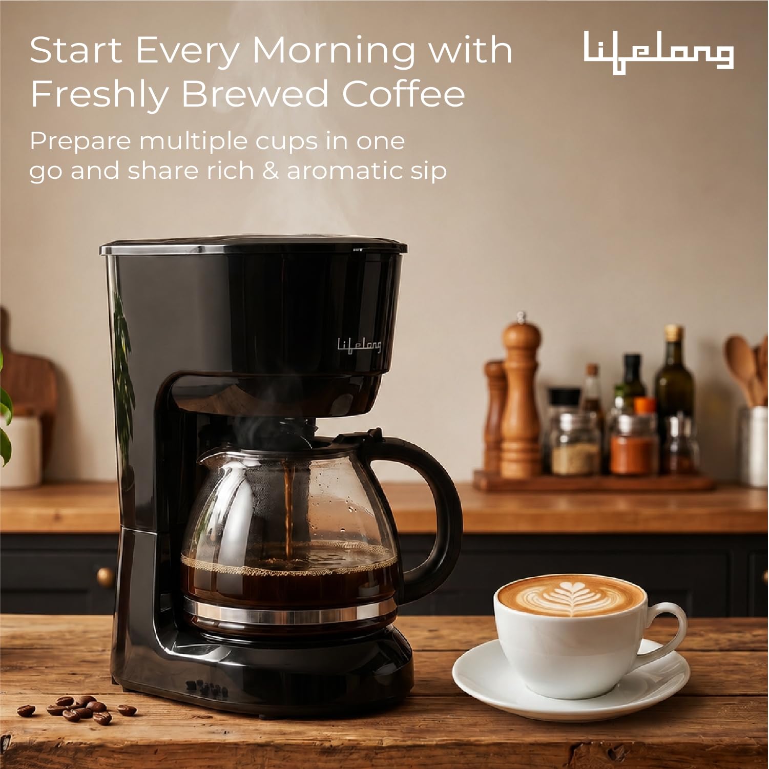 Lifelong Drip Coffee Maker - 5 Cup Coffee Machine -6 Lifelong Drip Coffee Maker - 5 Cup Coffee Machine -6