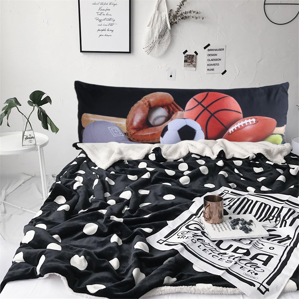 ARIGHTEX Sports Body Pillow Covers Balls Pattern Long Body