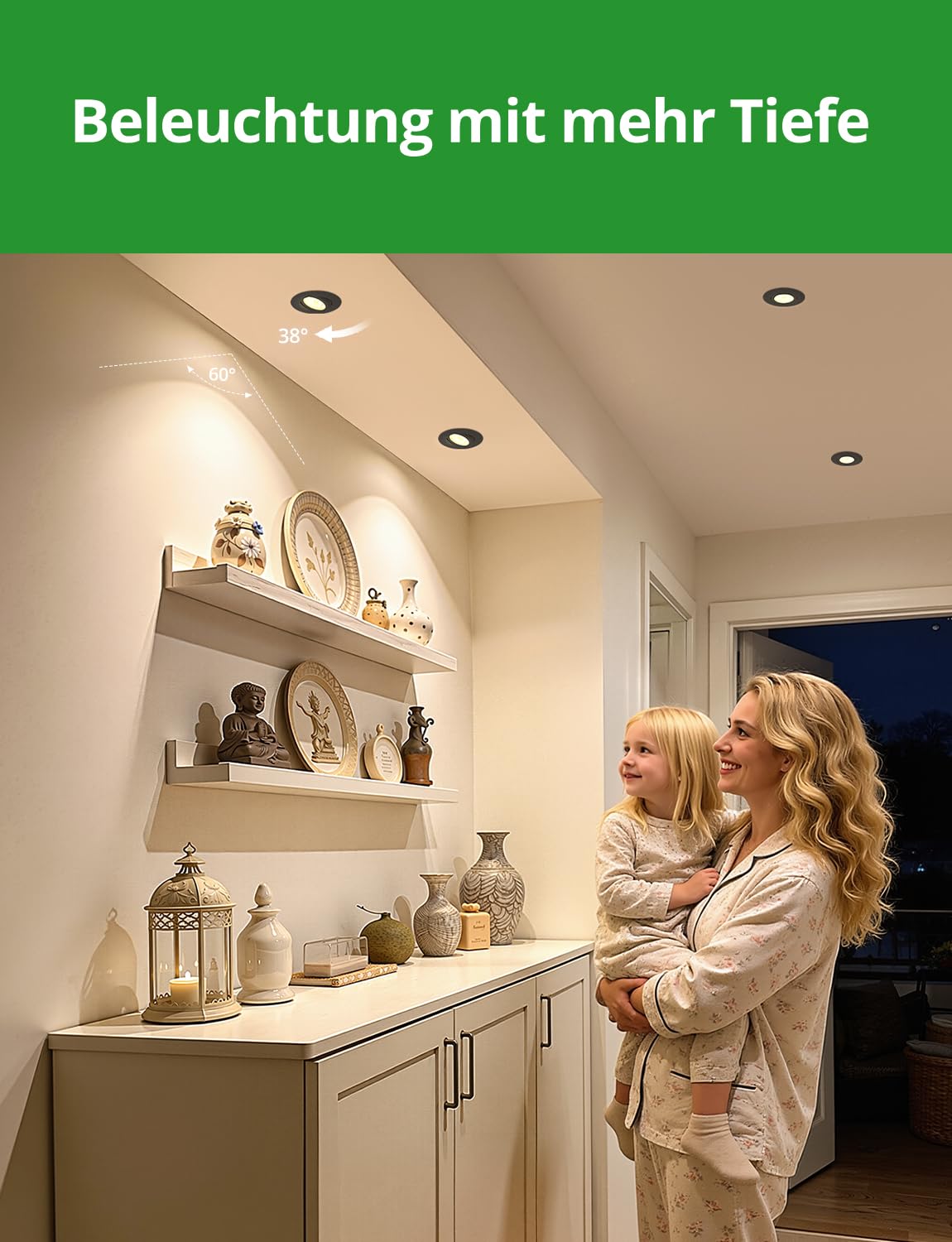 HOMEOW LED Einbaustrahler 230V Metallgehäuse Dimmbar IP44 Schwarz 10er Set | LED Spots Lochmaß 68mm - 80mm Badezimmer Deckenspots Flach Schwenkbar 6W Warmweiß Neutralweiß Kaltweiß 3-Stufen-Dimmung