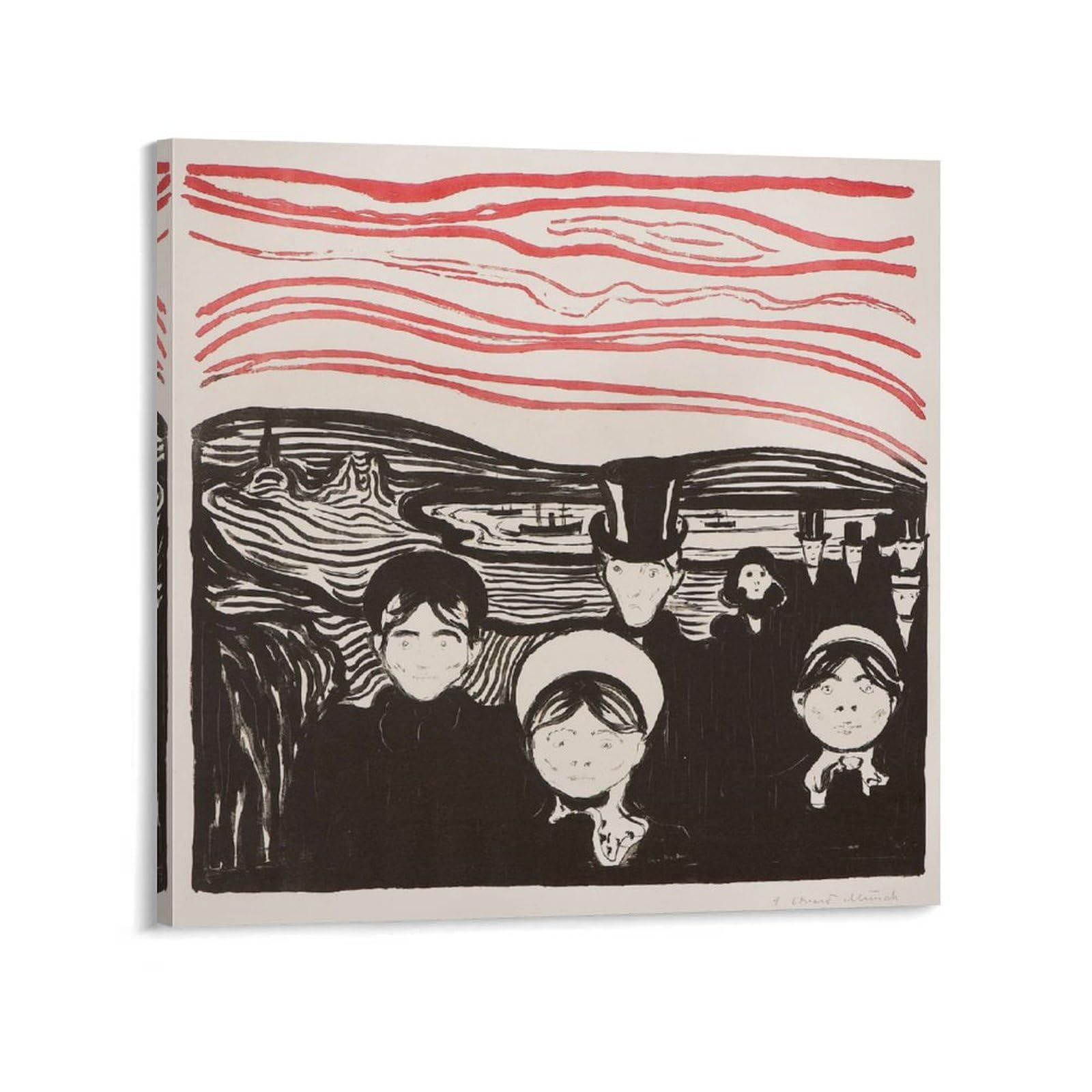 Angst (2) V2 By Edvard Munch Posters Canvas Art Poster And Wall Art Picture Print Modern Family Decor Posters 12x12inch(30x30cm)