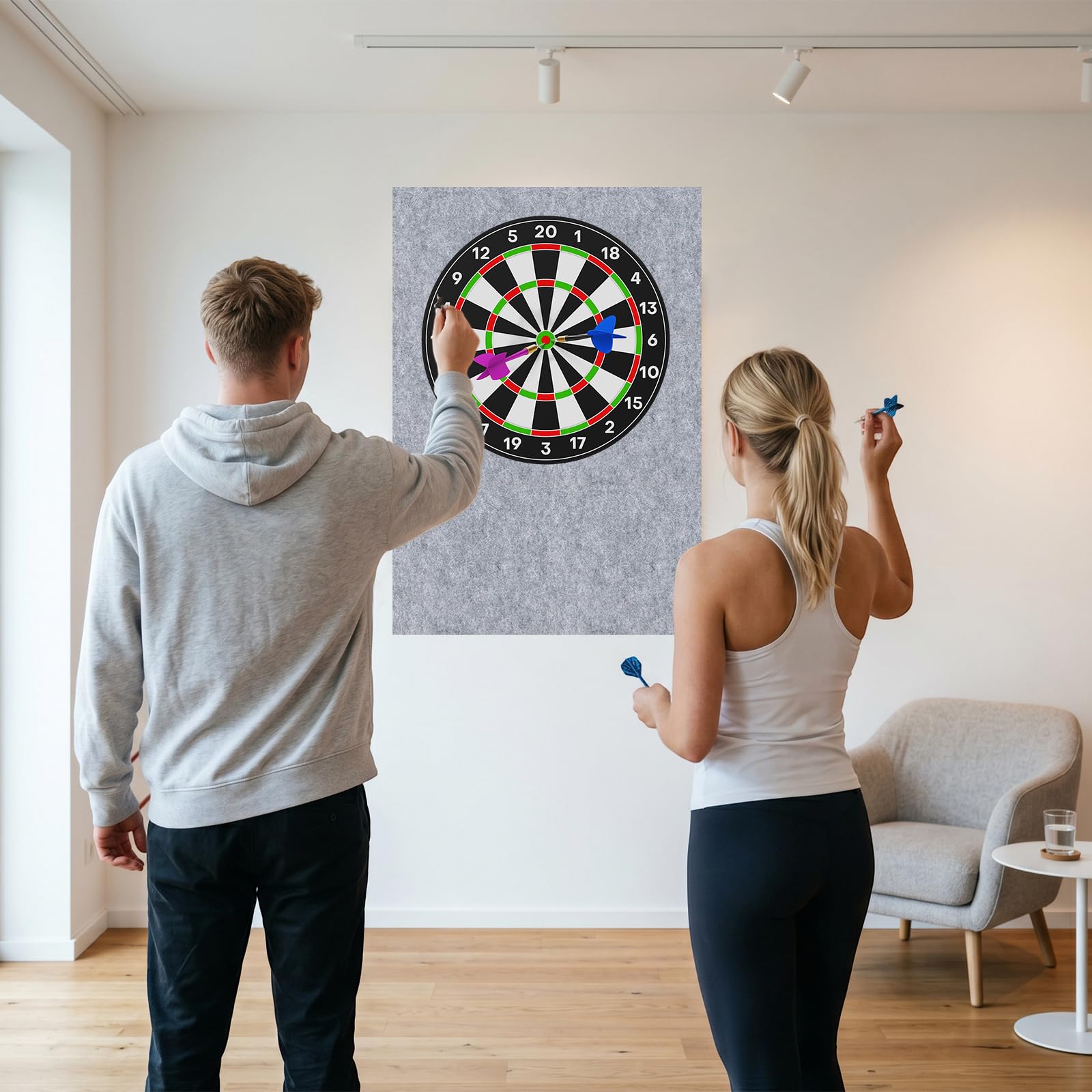 Dartboard Wandschutz, Filz Dartscheibe Wandschutz Selbstklebend, Wandumrandung für Dartboard, Filz-Dartböard-Wandschütz für Dart Wandschütz,Dartböard-Rückseite, Filz-Wandfliesen Kork Board