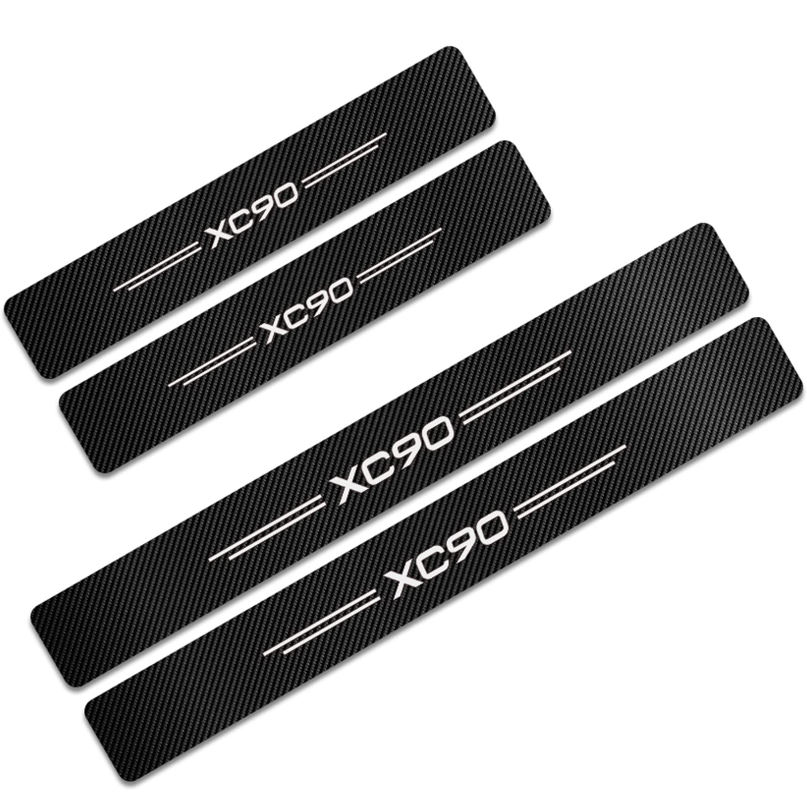 JYMLOV 4pcs Car Outer Door Sill Protector for Vo-lvo S60 XC90 XC60 XC40 C30 Tuning Accessories, Self-Adhesive Carbon Fiber Auto Kick Plates Scuff Guard Threshold Cover Pedal Sticker Trim, XC90
