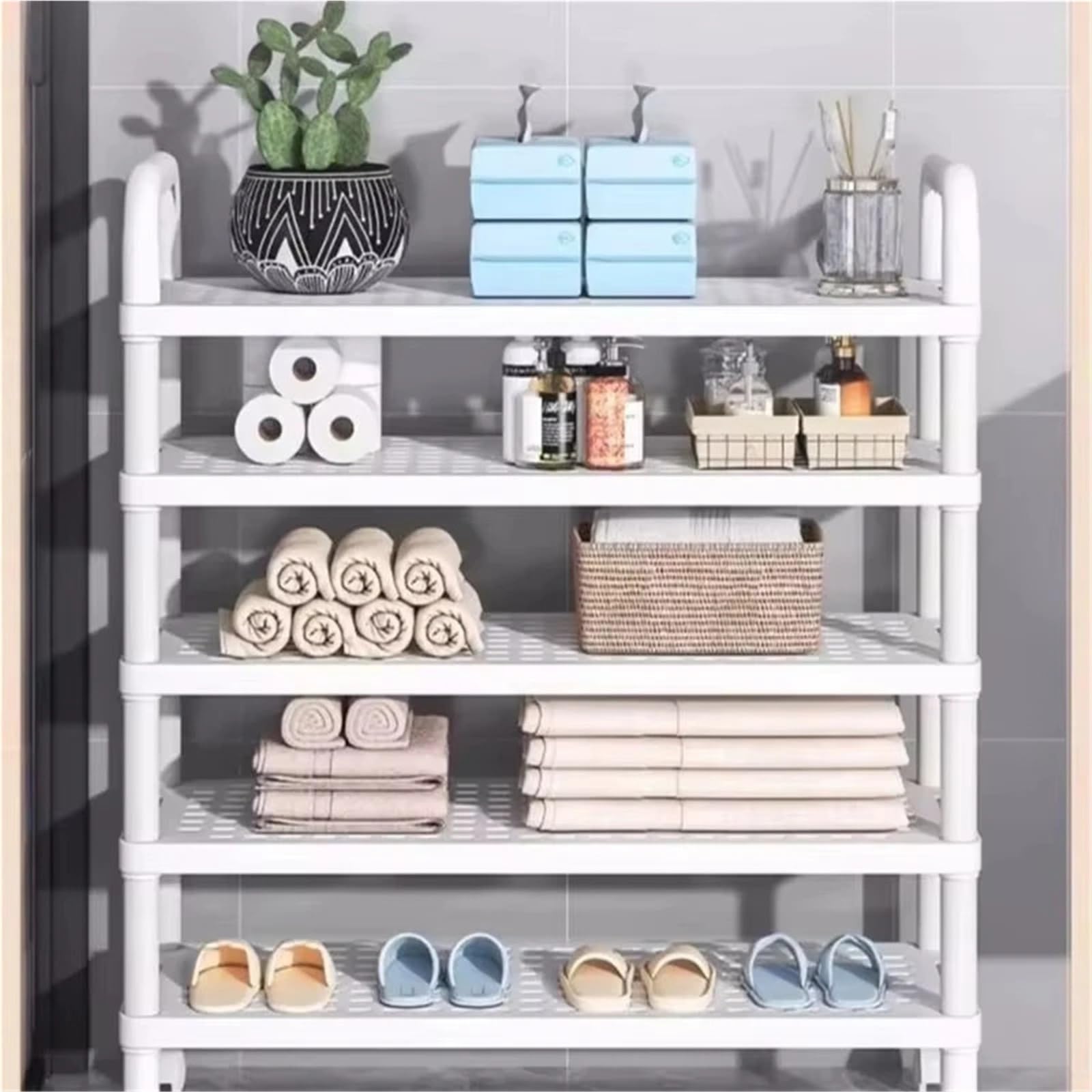 Multi-Layer Wall Mounted Shoe Rack Entrance Foyer Cabinet