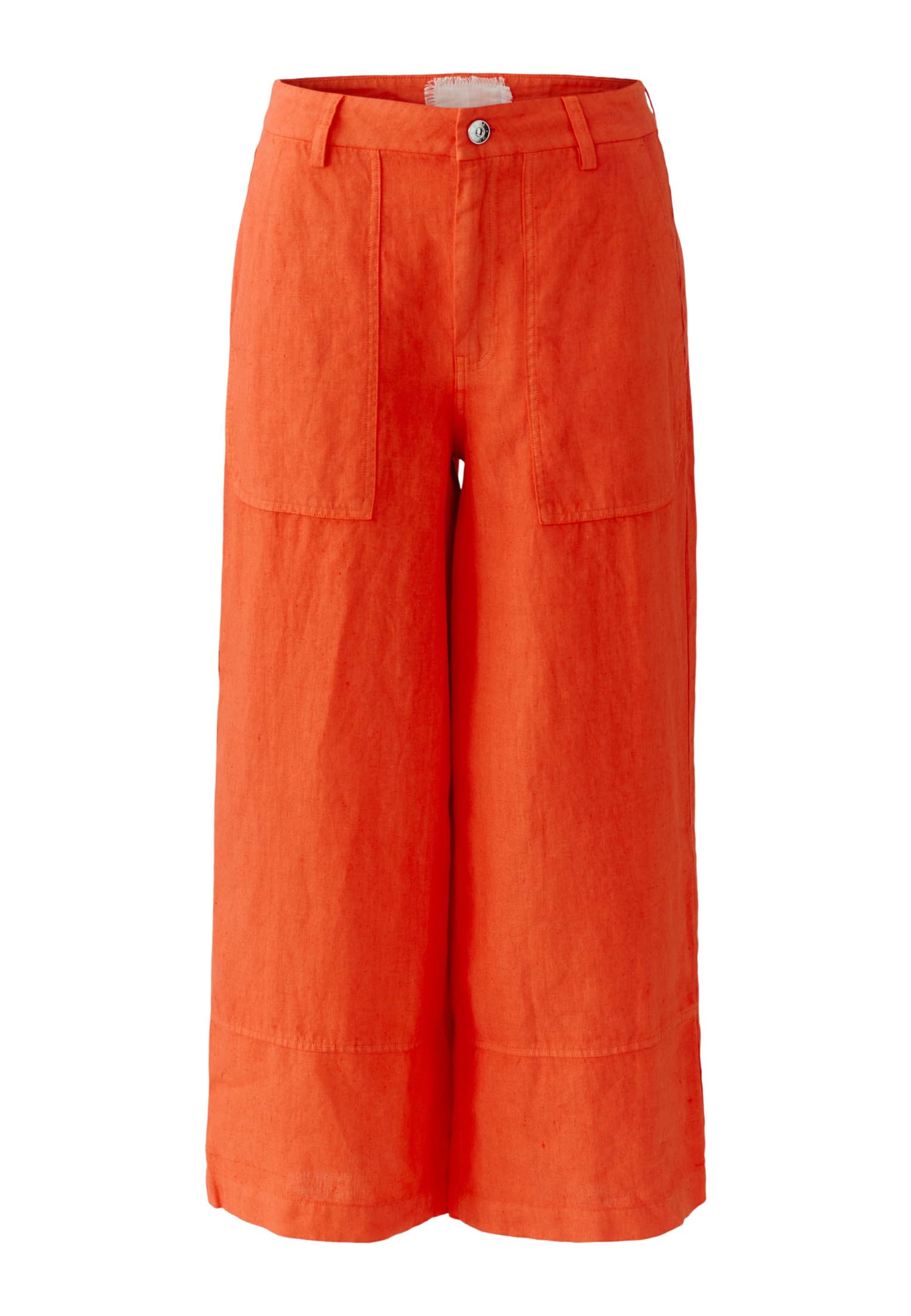 Oui Damen Leinen Hose Straight fit Uni
