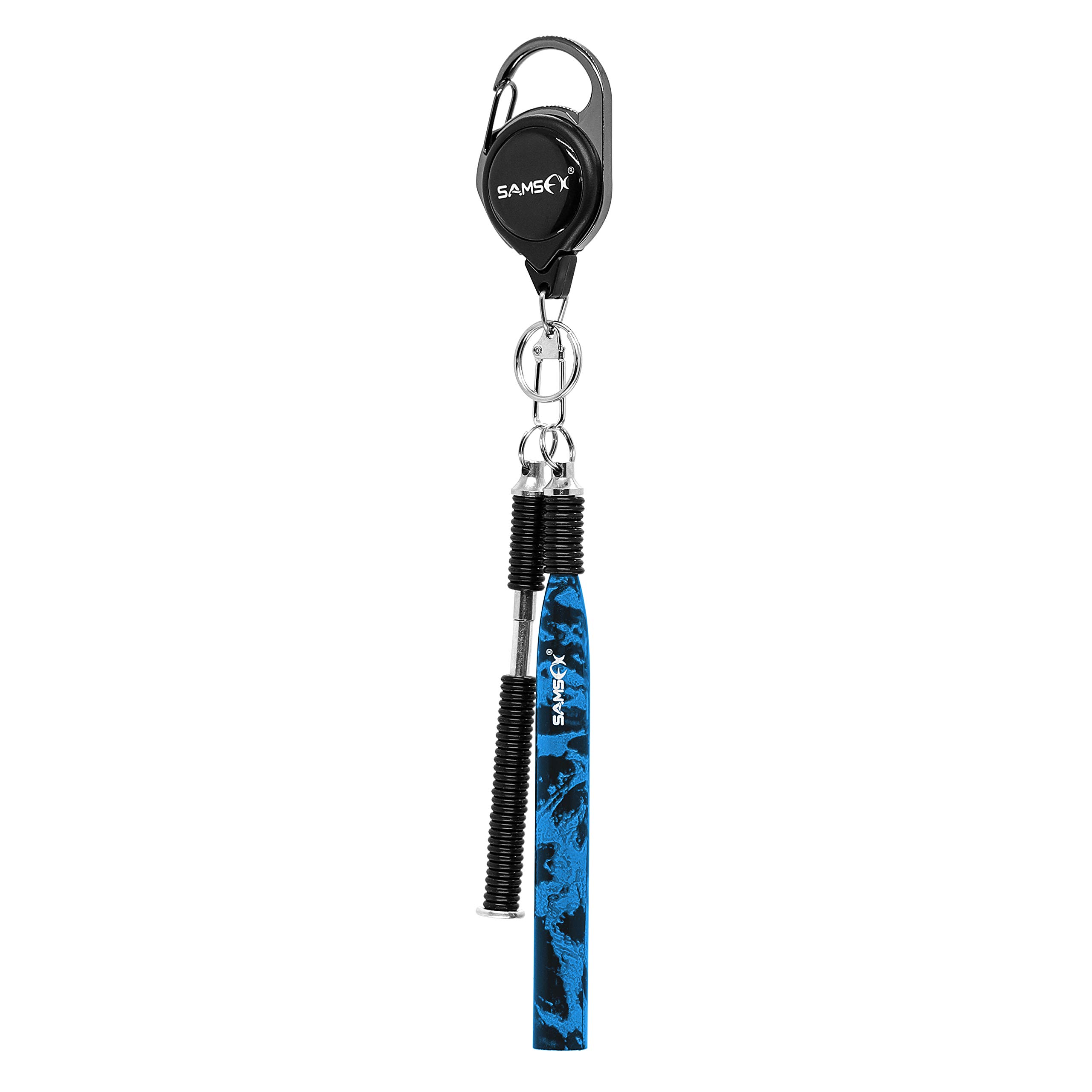 SAMSFXFishing Wacky Rigging Tool, 200 PCS Worm O-Rings, Supply Tool and Zinger Retractors Kit (Blue Camouflage)