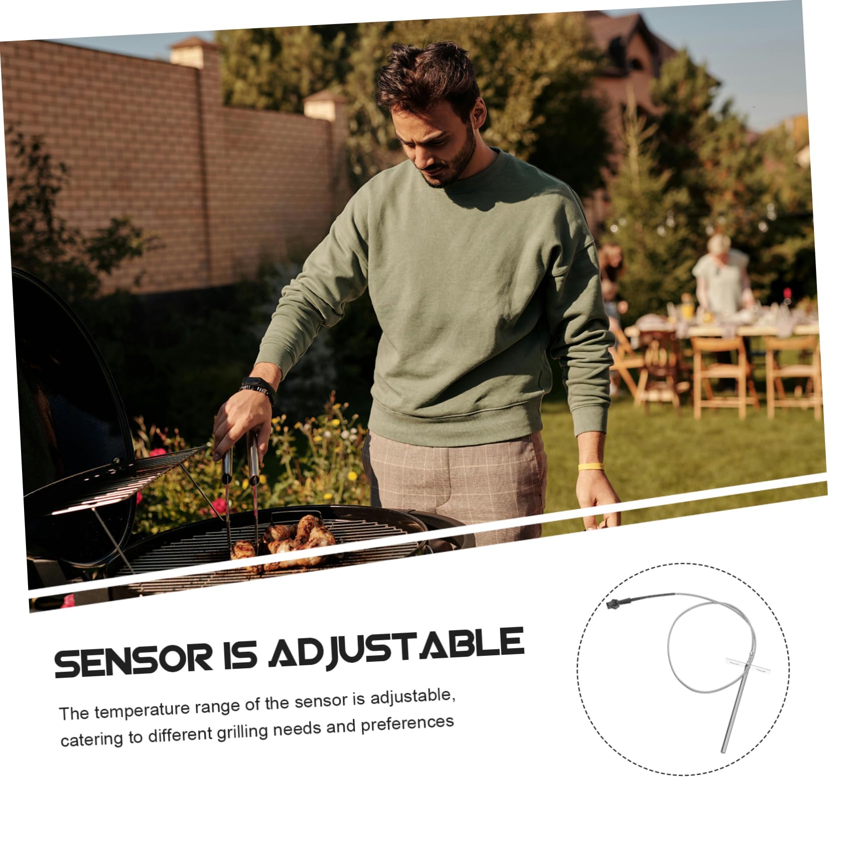 Mipcase 5sets Termometro Per Barbecue Prolunga Facile Installare Per e Affumicare Accessorio Resistente Temperature Per Ottimale