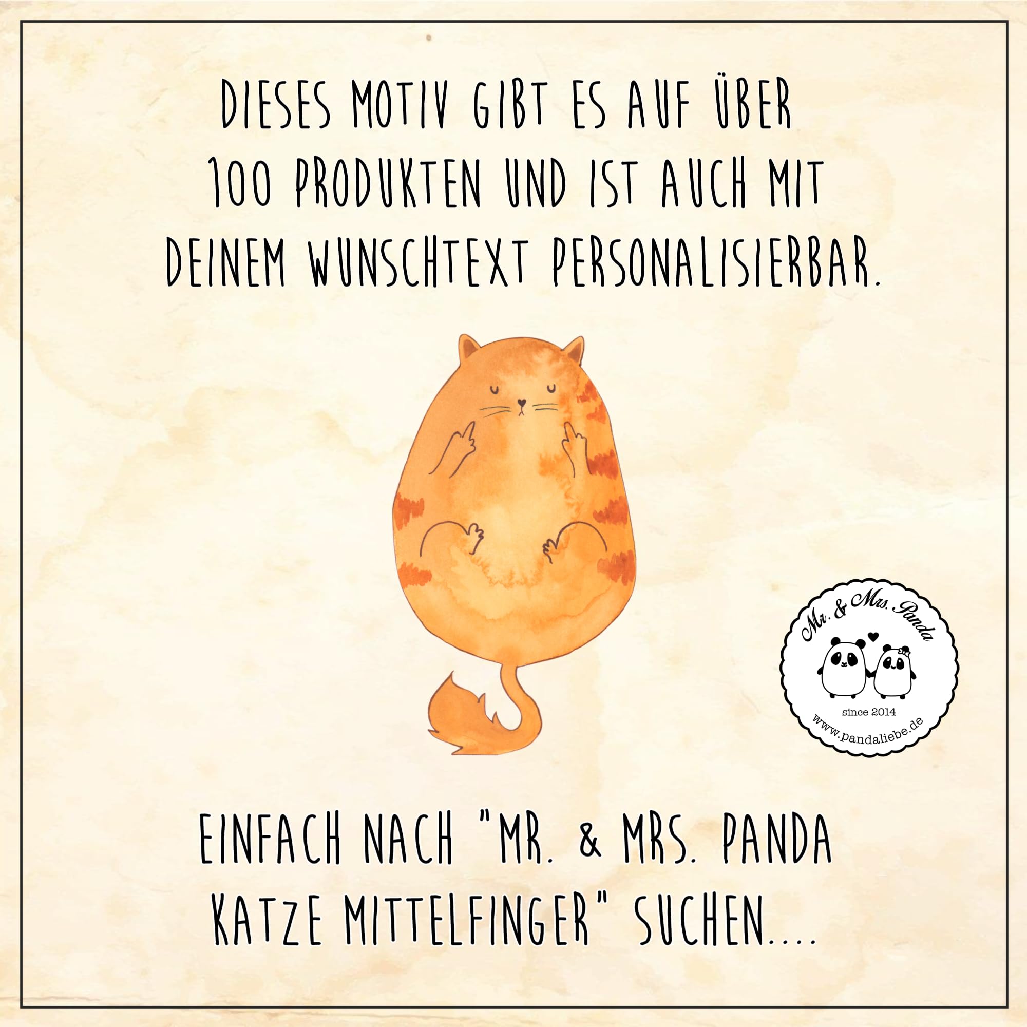 Mr. & Mrs. Panda 50 x 75 cm Fußmatte Katze Mittelfinger - Geschenk, Fußabtreter außen, Cats, Katzenmotiv, Kater, Tiger, Cat, Fußmatte waschbar,