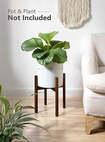 Miniatura 10 de Mkono  Macetero de madera de mediados del siglo, decoración moderna de interior de hogar (planta y maceta no incluidas)