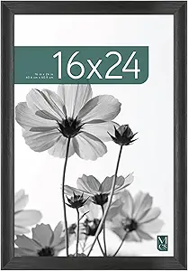 MCS Studio Gallery Classic 16x24 Poster Frame Black Woodgrain, Vertical & Horizontal Wall Hanging Large Picture Frame for Photos, Posters & Art Prints (1-Pack)